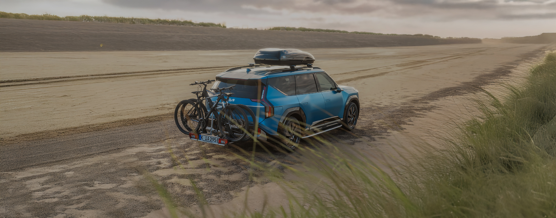 Kia EV9 mit Fahrrad-Träger